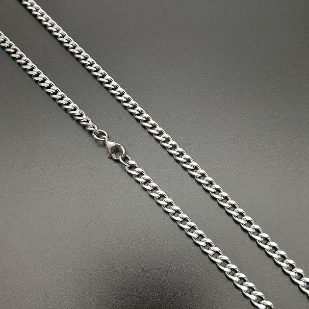 Nuova collana in acciaio al titanio con ritenzione del colore, placcata sottovuoto, catena cubana in denim da 5 mm*70 cm_voghion.com