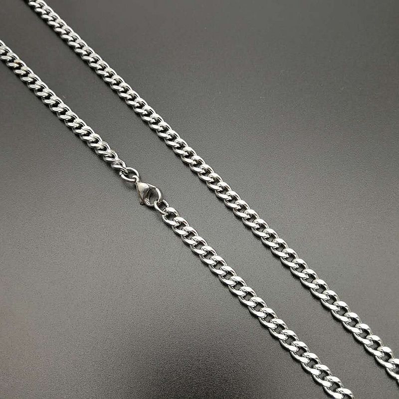 Collar de suéter nuevo de acero de titanio con retención de color, chapado al vacío, cadena vaquera cubana de 5 mm x 70 cm_voghion.com