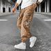 Modische Cargo-Jogginghose für Herren mit mehreren Taschen, lockere Passform, atmungsaktiv, lange Hose mit Kordelzug und Bündchen_voghion.com