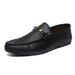 Vattentäta läderloafers i casual-modell med en fot, handgjorda affärsskor med låg skurning, svarta brittiska herrskor, platt botten, tjock_voghion.com