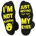 Unisex Black and white dotted eyelashes sleeping face socks i'm not sleeping just resting_voghion.com