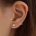 Simple Classic Round Single Diamond Flat Head Threaded Piercing Cartilage Earrings Ins Fashion Jewelry_voghion.com