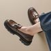 ZHR British style small leather for spring and autumn versatile thick soled loafers 2024 new black women's shoes _voghion.com