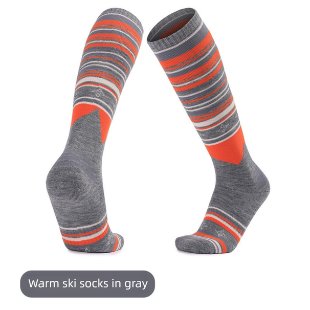 Meias de esqui/caminhada para adultos, acima do joelho, com sola grossa de toalha, ideais para atividades ao ar livre, caminhadas, esqui e atividades ao ar livre, respiráveis e absorventes de suor._voghion.com
