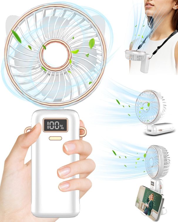 Cute Face Mini Handheld Fan - 4500mAh Travel Cooler_voghion.com
