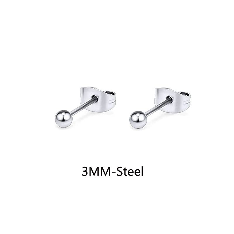 1 paio/18 paia orecchini a bottone piccoli ipoallergenici da donna e da uomo in acciaio inossidabile orecchini a bottone a sfera set gioielli per piercing alla cartilagine_voghion.com