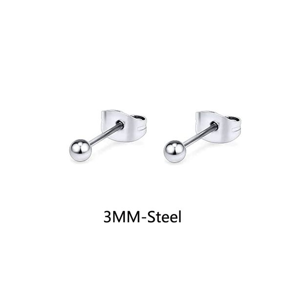 1 paio/18 paia orecchini a bottone piccoli ipoallergenici da donna e da uomo in acciaio inossidabile orecchini a bottone a sfera set gioielli per piercing alla cartilagine_voghion.com