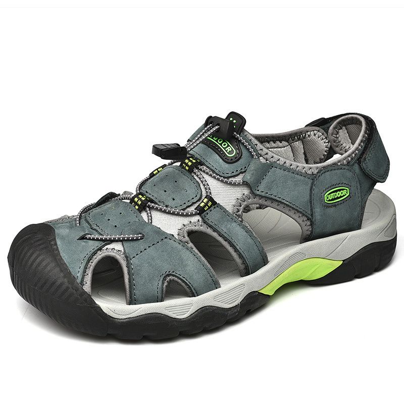 Unbeatable Quality Original Italian Plus Size Outdoor Anti Slip Summer Sandals, Men's Leather Toe Caps, Breathable Beach Shoes_voghion.com