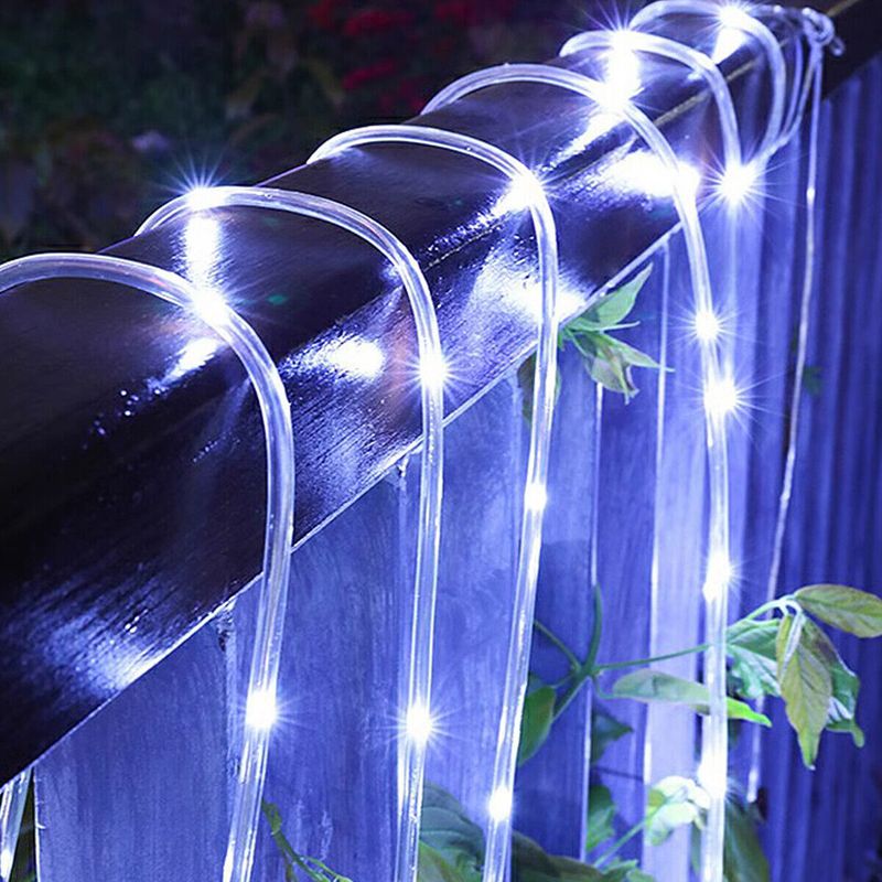 12M 100LED Solar Seil Rohr String Fairy Lichter Streifen Wasserdicht Outdoor Garten-_voghion.com