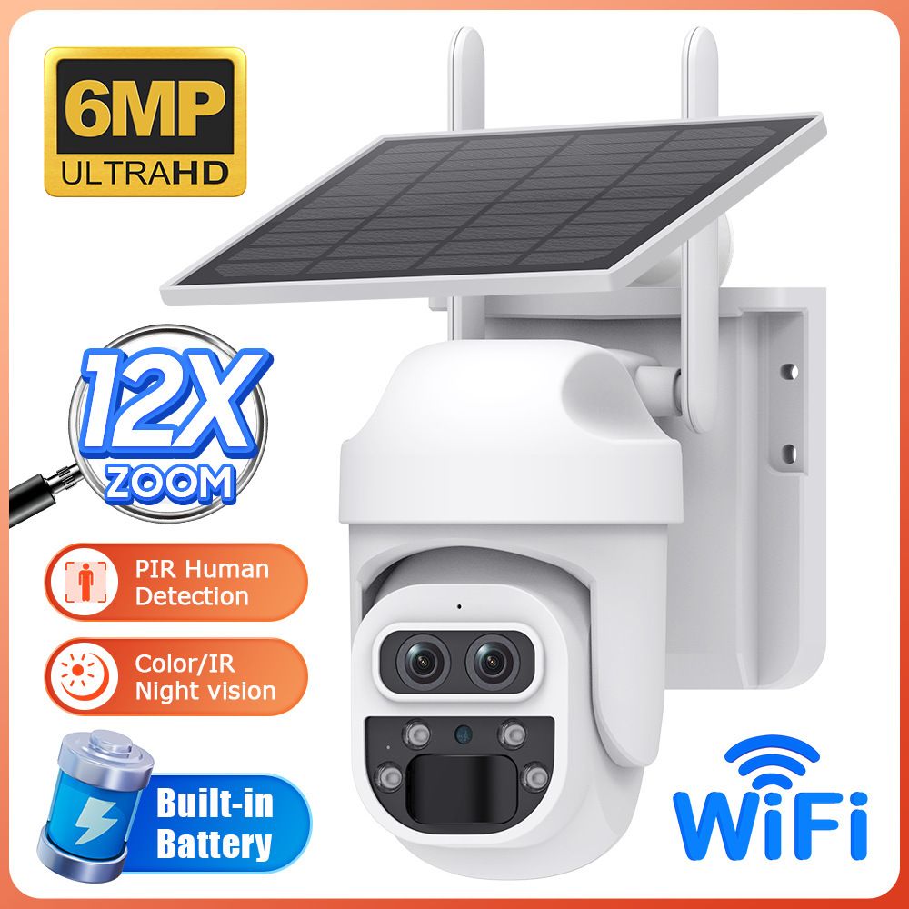 12x Zoom 4G Solar Security Camera 6MP Low Power Wi Fi Garden Camera_voghion.com