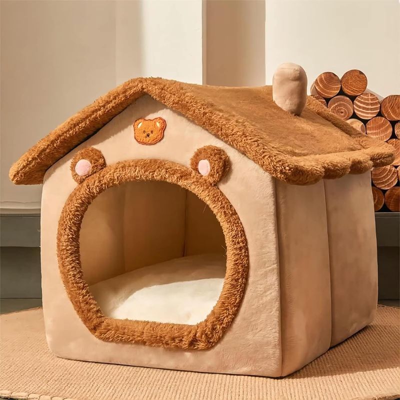 Niche pliable pour animaux de compagnie, amovible et lavable, niche pour chiots et chiens de très petite taille, niche pour petits et moyens chats._voghion.com