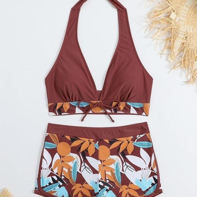 Maillot de bain deux pièces boxer pour femme, style universitaire, sport, vacances_voghion.com