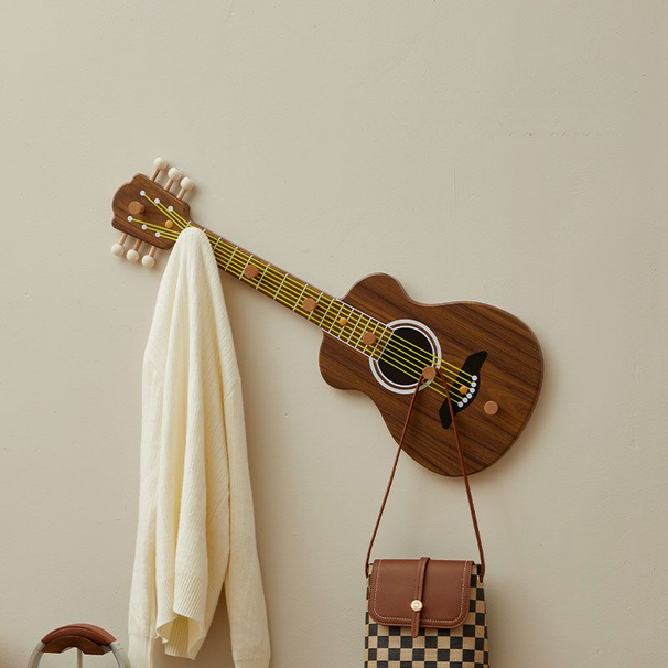 Gancio per chitarra creativo da ingresso, decorativo da appendere alla parete, portaoggetti per corridoio 2326_voghion.com