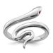 Sterling Silver Rhodium-plated Snake W/Synthetic Ruby Toe Ring_voghion.com