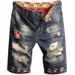 2024 Nuovo denim oversize con buchi, pantaloni cropped da uomo slim fit e pantaloncini patchwork_voghion.com