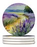 Lavender In Watercolor Large Sandstone Coasters Pack Of 4 Absorbent Round Coasters Decor Gifts For Men Or Women, 4 In, Multicolor_voghion.com