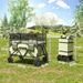 180L Folding Garden Trolley Wagon Cart W/ Extendable Side Walls, Green_voghion.com