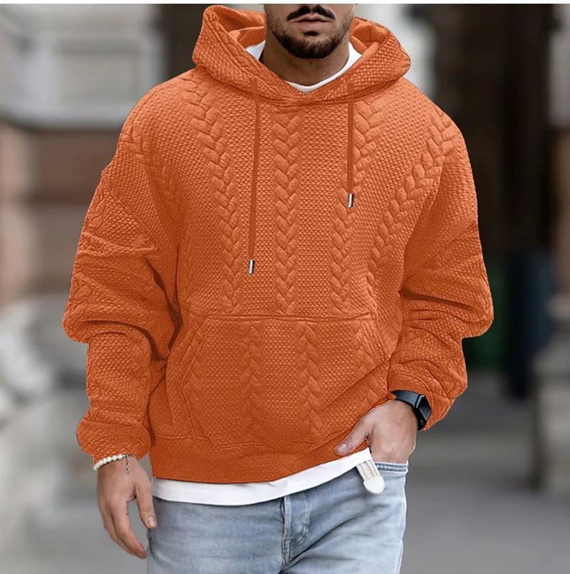Herrenbekleidung 2024 Neue Herbst-Herren-Freizeitjacke in Übergröße mit Jacquard-Kapuze und Schnürung, langärmeliger Pullover, Strickpullover für Herren_voghion.com