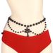 Accessories Gothic Dark Style Fashion Cross Temperament Waist Chain Black Pearl Accessories_voghion.com