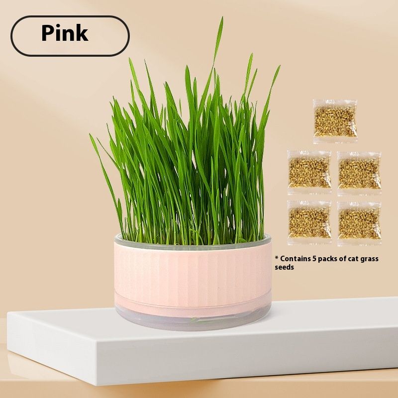 Mājdzīvnieku stādīšana Universālā hidroponiskā slinkā zāles kastes matu apgriešana palīdz kaķu uzkodas gremošanas sistēmai_voghion.com