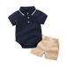 Children's short sleeved boys Polo baby and toddler crawling clothes casual shorts set children's hoodie newborn_voghion.com
