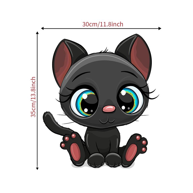 Cartoon dog pee AF5646PVC black kitten toilet decorative sticker_voghion.com