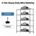 Steel Storage Shelving 5-Tier Utility Shelving Unit Steel Organizer Wire Rack For Home,Kitchen,Office,Garage, 1750 LBS Capacity 17.7' D X 47.2' W X_voghion.com