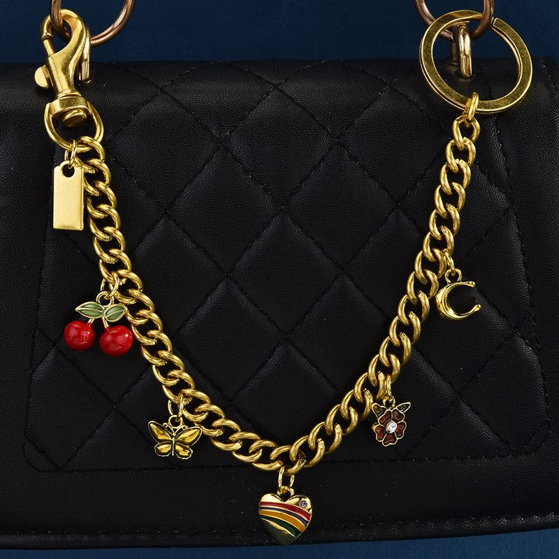 Borsa a tracolla con ciondolo a forma di ciliegia, accessorio per donna, versatile, con catena staccabile e decorazione_voghion.com