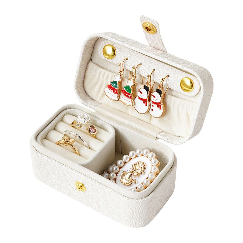 Portable Jewelry Box Jewelry Organizer Display Travel Jewelry Case Boxes Button Leather Storage Zipper_voghion.com