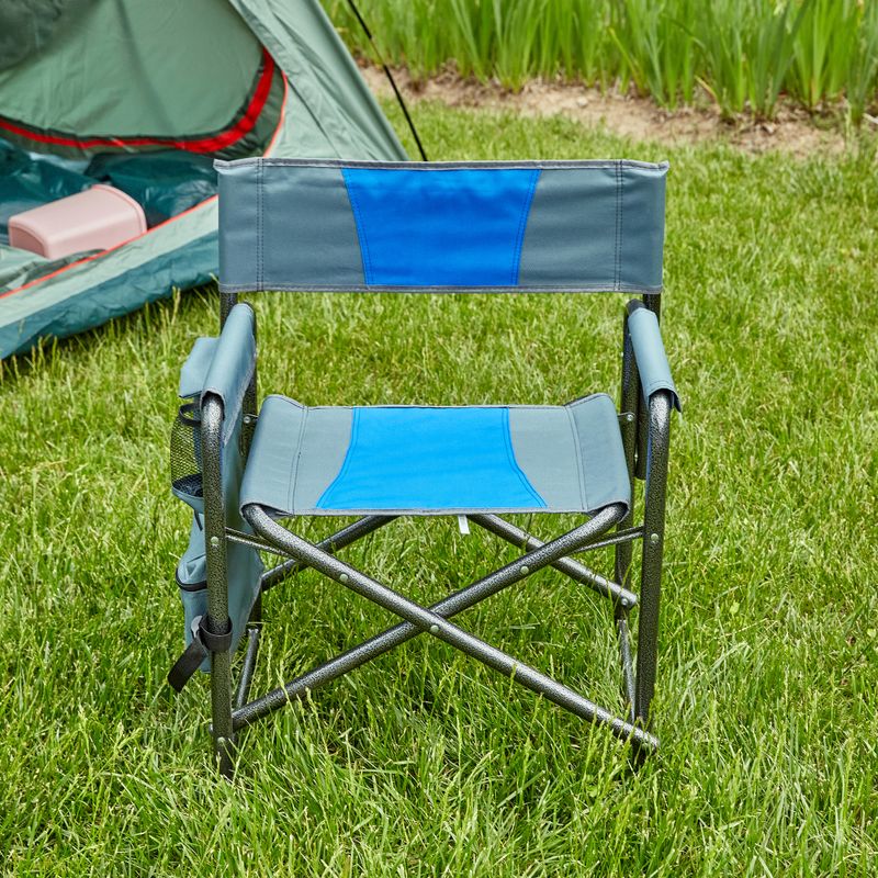 Padded Folding Chair With Side Table And Storage Pockets,Lightweight Oversized Directors Chair For Indoor, Outdoor Camping, Picnics And Fishing_voghion.com