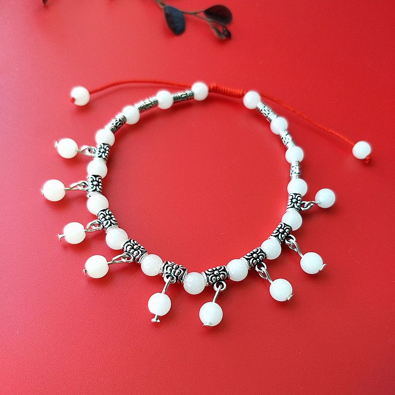 Luminous Stone Small Bell Anklet Red String Ruyi Lock Internet Celebrity Live Streaming Accessories_voghion.com