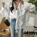 Korean chic 2024 spring/summer new style Frch elegant double pocket tie waist slimming lazy long sleeved shirt for_voghion.com