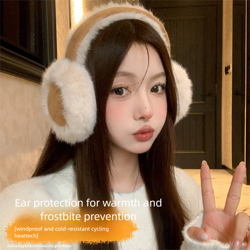 Protetores de orelha de inverno felpudos e quentinhos para mulheres e homens, ideais para andar a cavalo._voghion.com