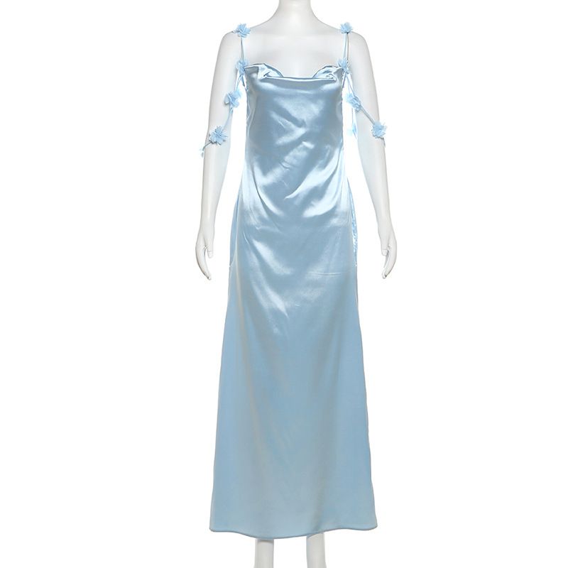 Women's Clothing Sexy Slim Low Cut Suspender Long Skirt Temperament Dress_voghion.com