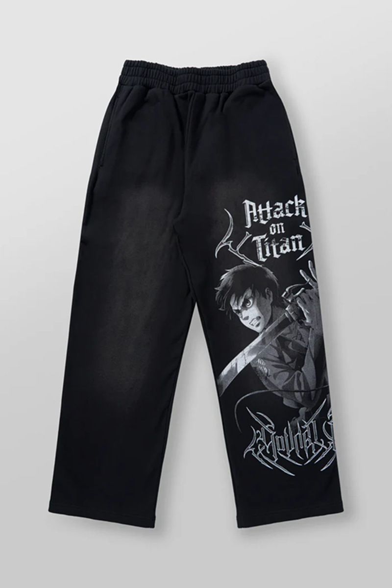 ✅YOUNGLA New American Sports Pants Cotton Terry Print Wide Leg Trousers For Men And Women Loose Casual Straight_voghion.com