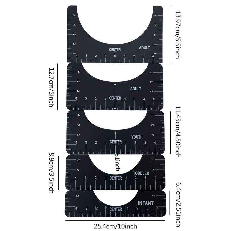 DIY Short Sleeve Design Ruler Round Neck Calibration Tool Alignment Tool Ruler_voghion.com