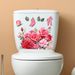 Rose Schmetterling Abdeckung PVC N1916 Dekoration Toilette Wandaufkleber_voghion.com