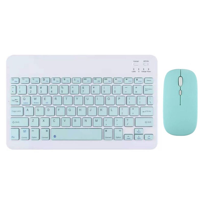 Farfi 2 bucăți/set tastatură fără fir compatibilă pe scară largă Plug Play ABS compatibil Bluetooth mouse sensibil pentru iPad_voghion.com