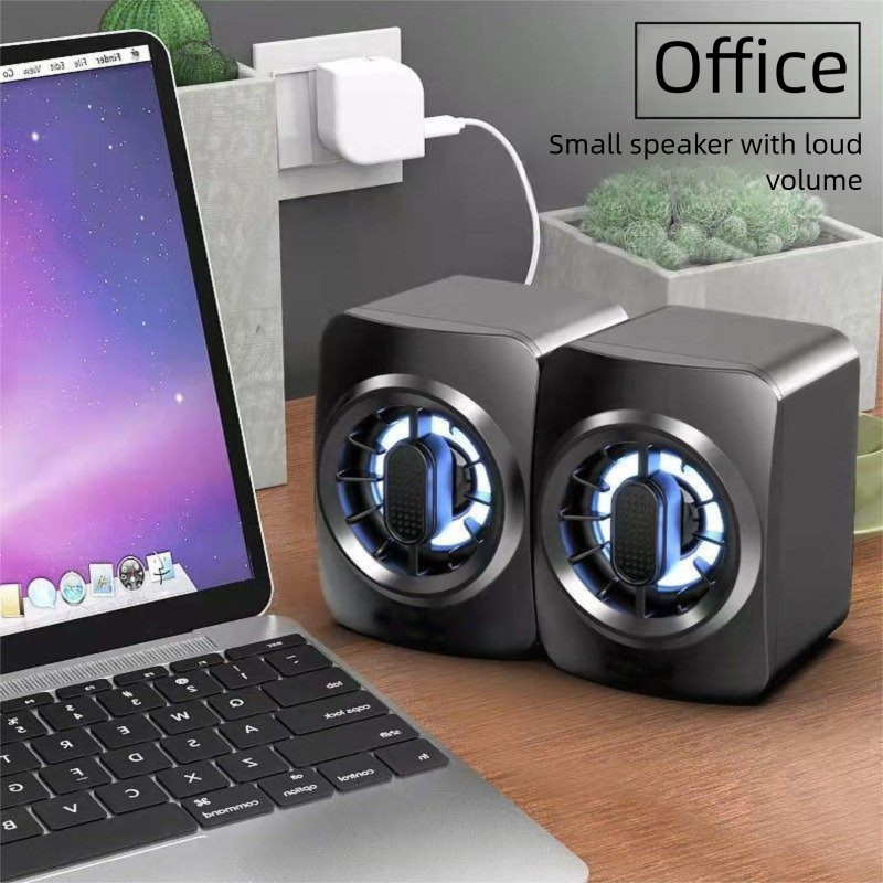 Computador com fio desktop mini subwoofer laptop alto-falante graves pesados_voghion.com