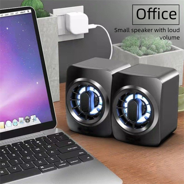 Computador com fio desktop mini subwoofer laptop alto-falante graves pesados_voghion.com
