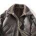 Men's Fleece-Lined Faux Shearling Jacket - Slim Fit Windproof Bomber With Notched Lapel (Taupe, Sizes M-5XL)_voghion.com