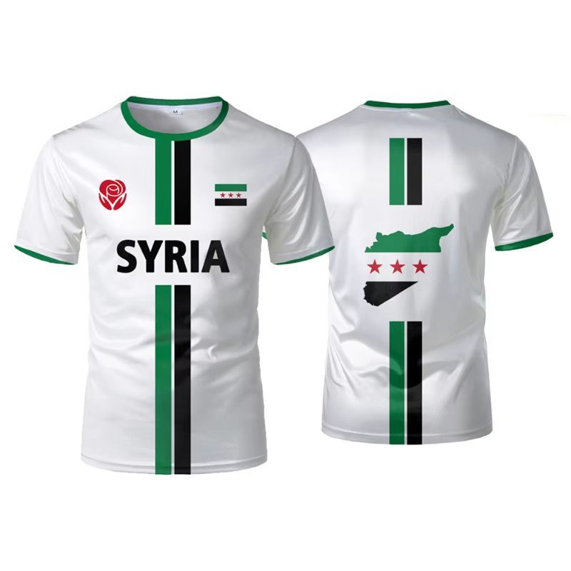 Herre T-shirt med Syrien-fodbold, sport, syrisk flag, gade-T-shirt med overdimensioneret mønster, uniex, caual, grafisk T-shirt, Y2K-t-shirt til mænd_voghion.com