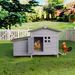 Outdoor Free-Range Wooden Chicken Coop With Asphalt Roof, Leak-Proof Pull-Out Tray, Secure Predator Defense, Nesting Box With Easy Access, Multiple Front & Side Doors_voghion.com
