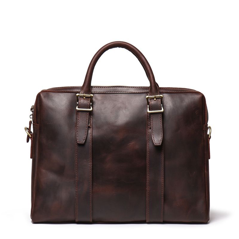 Businesstasche für Herren, Handtasche Crazy Horse-Leder, Computertasche echtem Leder großem Fassungsvermögen,_voghion.com