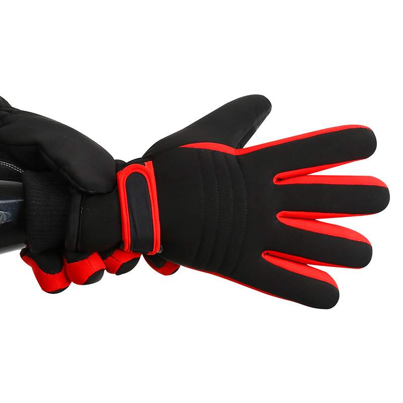 Winter ski gloves men's fleece thickened outdoor riding windproof cold touch screen fashion five-finger warm gloves_voghion.com