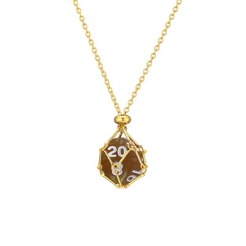 Collana con ciondolo in cristallo naturale e bambù intrecciato - Borsa in rete di pietra grezza con dadi a forma di costellazione e catena in metallo per maglione in stile boho e hippie (18")_voghion.com