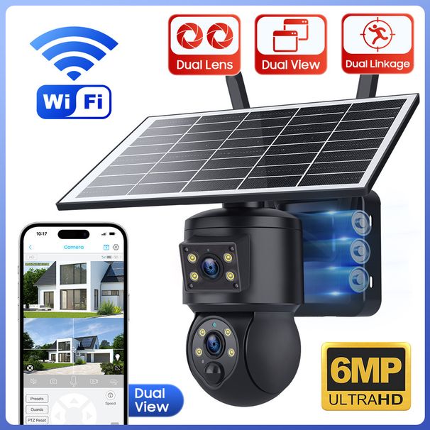 4G päikesekaamera 6MP HD välise juhtmevaba WiFi-püstolkuuliga kaamera eramudel_voghion.com