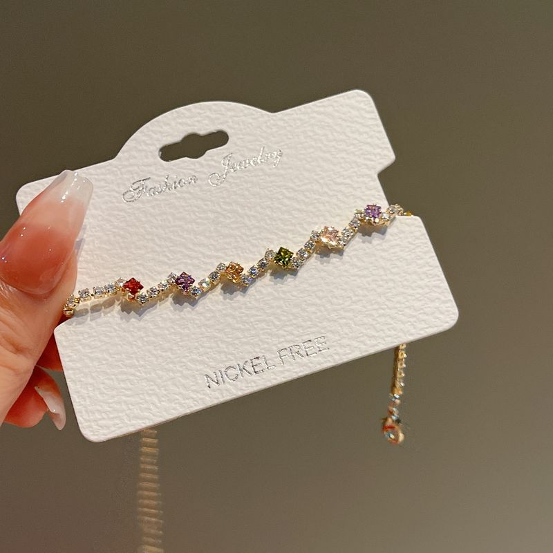 Irregular Colorful Minority Square Rope Simple Versatile Bracelet Female Josia_voghion.com