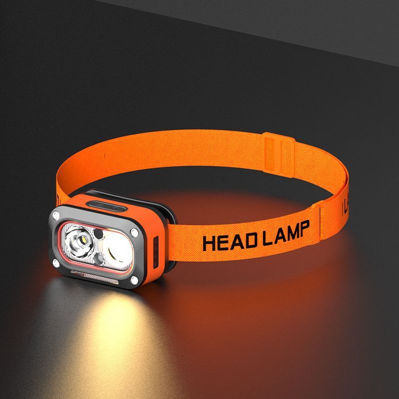 strong light dual light source LED headlamp wave sensor multi function USB charging head mounted work light_voghion.com
