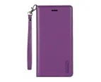 For 11 Pro Max Hanman Leather Wallet Case Flip Card Holder Slots Magnetic Shockproof Cover (Purple)_voghion.com